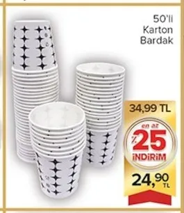 50'Li Karton Bardak