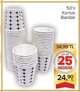 50'Li Karton Bardak