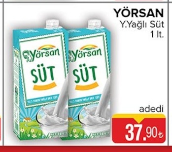 Yörsan Yarım Yağlı Süt 1 Lt