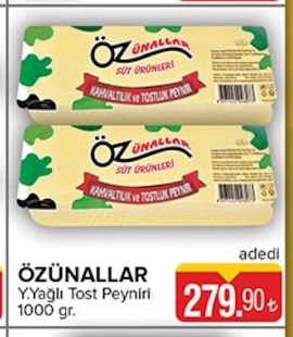 Özünalıar Y.Yağlı Tost Peyniri 1000 Gr.