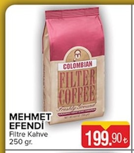 Mehmet Efendi Filtre Kahve 250 Gr.