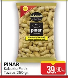 Pinar Kabuklu Fıstık Tuzsuz 250 Gr.