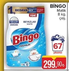 Bingo Matik 8 Kg Çeş