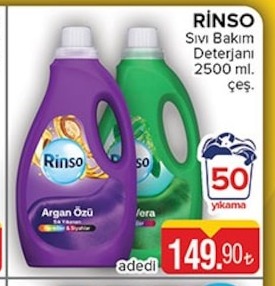 Rinso Sıvı Bakım Deterjanı 2500 Ml