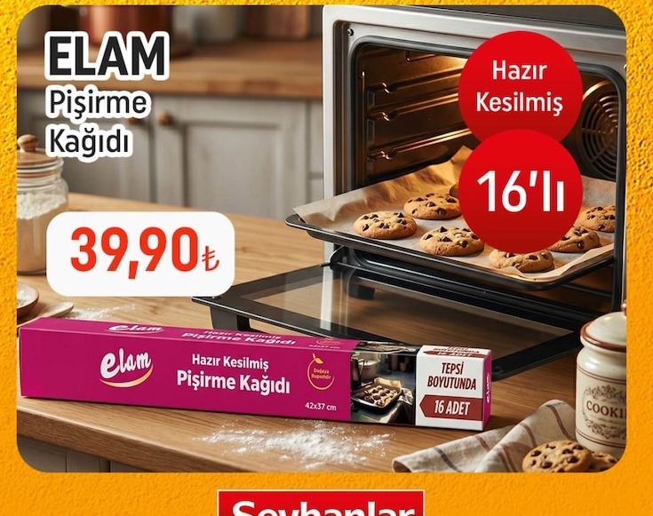 Elam Hazır Kesilmiş Pişirme Kağıdı 16 Adet