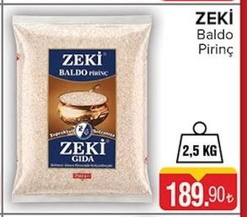 Zeki Baldo Pirinç 2,5 Kg