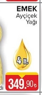 Emek Ayçiçek Yağı 4Lt