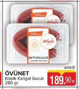 Övünet Klasik Kangal Sucuk 280 Gr