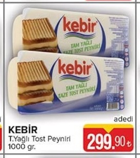 Kebir Tam Yağlı Tost Peyniri 1000 G