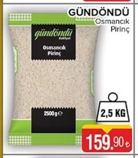 Gündöndü Osmancık Pirinç 2.5 Kg