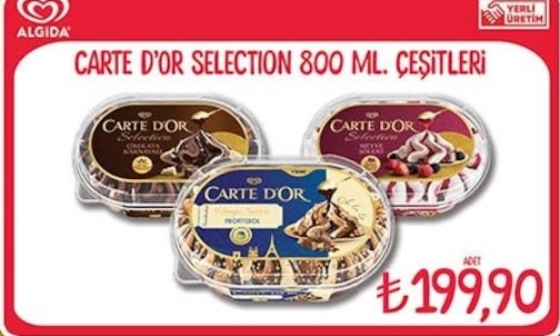 Algida Carte D'Or Selection 800 Ml Çeşitleri