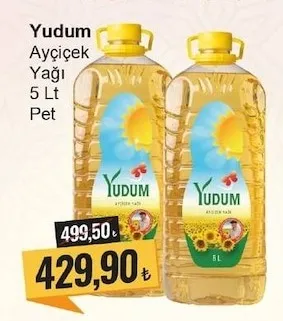 Yudum Ayçiçek Yağı 5 Lt Pet
