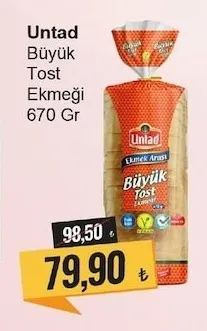 Untad Büyük Tost Ekmeği 670 Gr