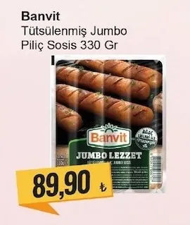 Banvit Tütsülenmiş Jumbo Piliç Sosis 330 Gr
