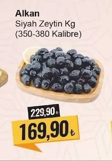 Alkan Siyah Zeytin Kg (350-380 Kalibre)
