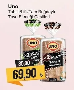 Uno Tahıllı/Lifli/Tam Buğdaylı Tava Ekmeği Çeşitleri