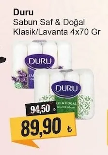 Duru Sabun Saf & Doğal Klasik/Lavanta 4X70 Gr