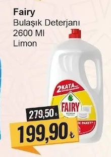 Fairy Bulaşık Deterjanı 2600 Ml Limon
