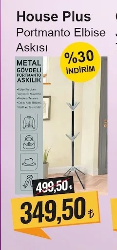 House Plus Portmanto Elbise Askısı