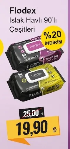 Flodex Islak Havlu 90'Lı Çeşitleri
