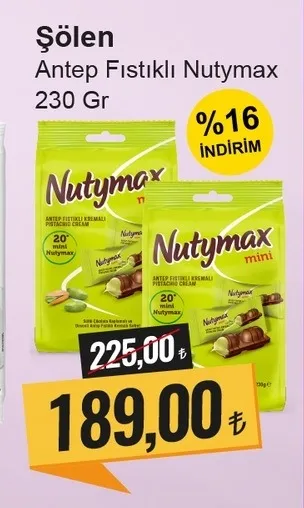 Şölen Antep Fıstıklı Nutymax 230 Gr