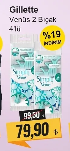 Gillette Venus 2 Bıçak 4'Lü