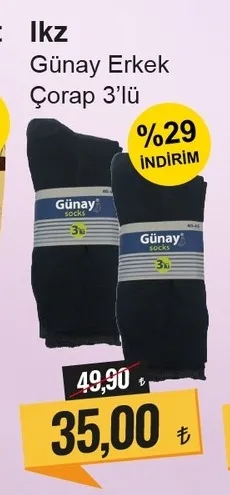 İkz Günay Erkek Çorap 3'Lü
