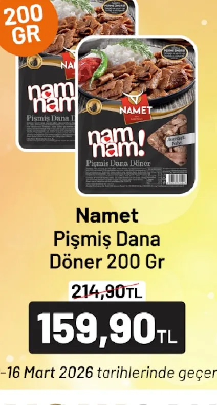 Namet Pişmiş Dana Döner 200 Gr