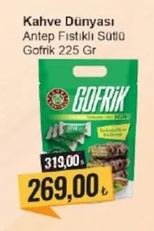 Kahve Dünyası Antep Fıstıklı Sütlü Gofrik 225 Gr