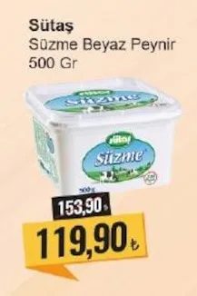 Sütaş Süzme Beyaz Peynir 500 Gr