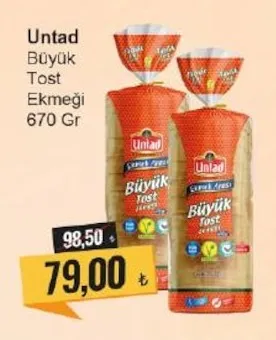 Untad Büyük Tost Ekmeği 670 Gr