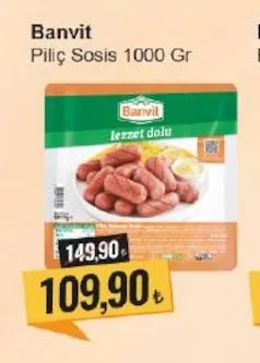 Banvit Piliç Sosis 1000 Gr