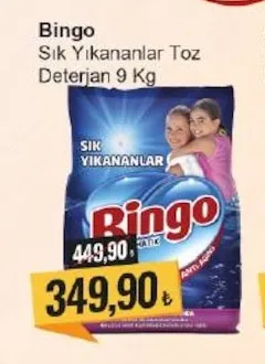 Bingo Sık Yıkananlar Toz Deterjan 9 Kg