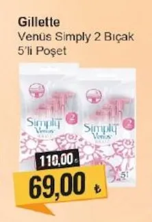 Gillette Venüs Simply 2 Bıçak 5'Li Poşet