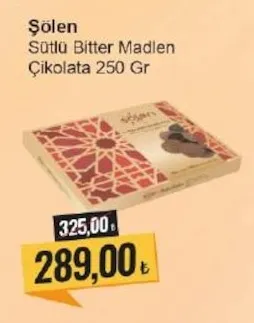 Şölen Sütlü Bitter Madlen Çikolata 250 Gr