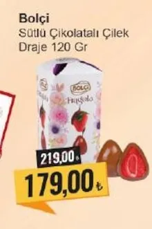 Bolçi Sütlü Çikolatalı Çilek Draje 120 Gr