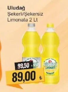Uludağ Şekerli/Şekersiz Limonata 2 Lt