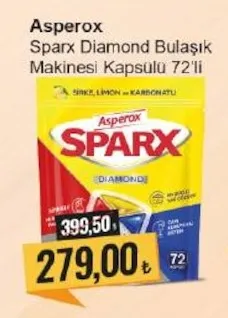Asperox Sparx Diamond Bulaşık Makinesi Kapsülü 72'Li