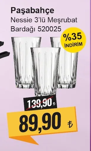 Paşabahçe Nessie 3'Lü Meşrubat Bardağı 520025