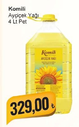 Komili Ayçiçek Yağı 4 Lt Pet
