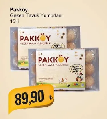 Pakköy Gezen Tavuk Yumurtası 15'Li
