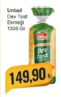 Untad Dev Tost Ekmeği 1300 Gr