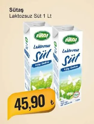 Sütaş Laktozsuz Süt 1 Lt