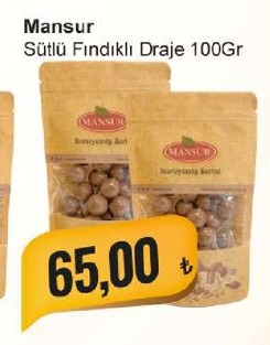Mansur Sütlü Fındıklı Draje 100Gr