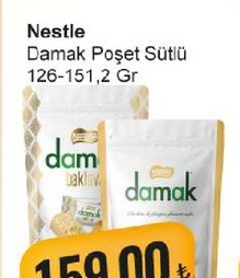 Nestle Damak Poşet Sütlü 126-151,2 Gr