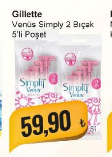 Gillette Venüs Simply 2 Bıçak 5'Li Poşet