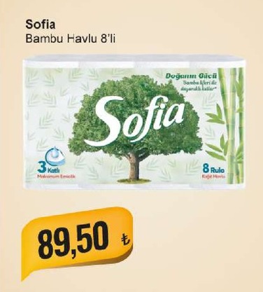 Sofia Bambu Havlu 8'Li