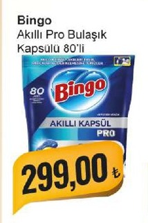 Bingo Akıllı Pro Bulaşık Kapsülü 80'Li