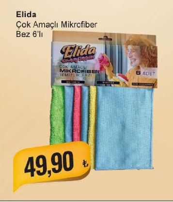 Elida Çok Amaçlı Mikrofiber Bez 6'Lı