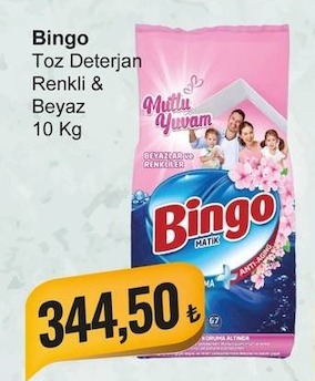 Bingo Toz Deterjan Renkli Beyaz 10 Kg